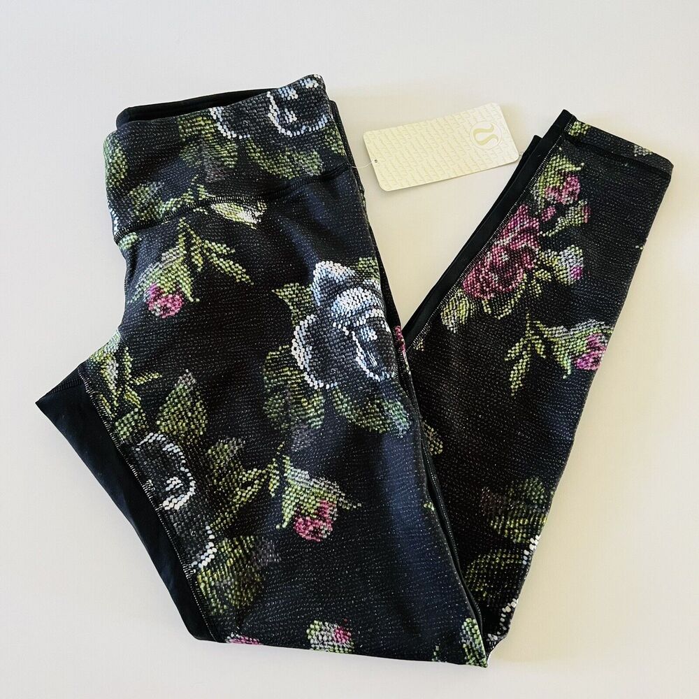 LULULEMON ATHLETICA Garden Party Wunder Under Pant 3D Print Leggings - US 12